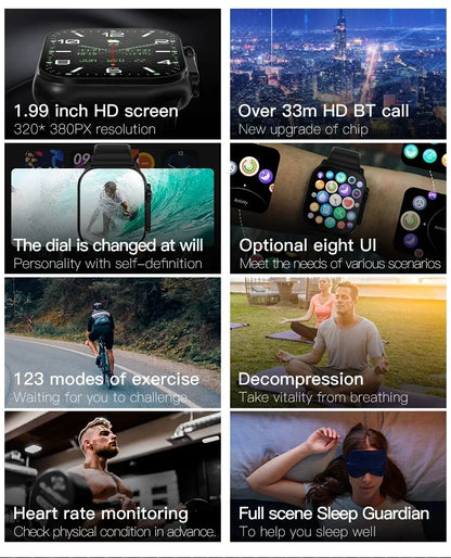 New Smartwatch Men 49mm Series 8 2.3"AMOLED Screen NFC Compass Waterproof For Apple Watch IWO Ultra 8 Smart Watches 2025 Android