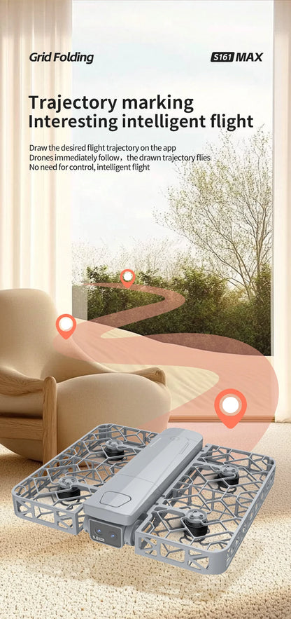 Original Mini Drone Flying Camera S161 RC Dron 8K HD Aerial Photography Pocket UAV with Screen Control Brushless Full Enclosure