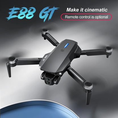 E88GT 4.3-inch Large Screen Drone Brushless Dual Camera Aerial Photography 8K HD Optical Flow Remote Control Aircraft Boy Gift