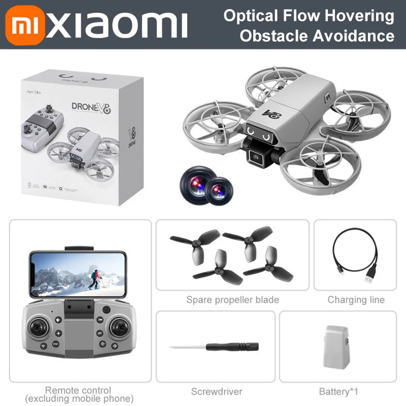 Xiaomi V86 Mini RC Drone 8K Aerial HD Intelligent Obstacle Avoidance Screen Remote Control Brushless Power GPS Helicopeter UAV
