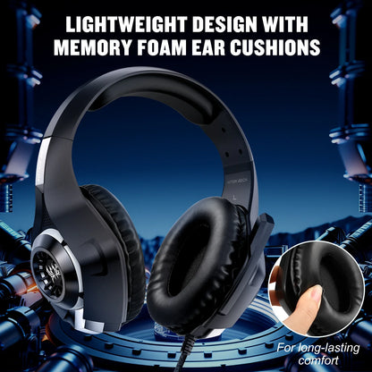 Wired Gaming Headpset Headphone with Microphone 3.5mm PC Gaming Headset Earphones For Computer Laptop PS4 PS5 Xbox Bass Stereo