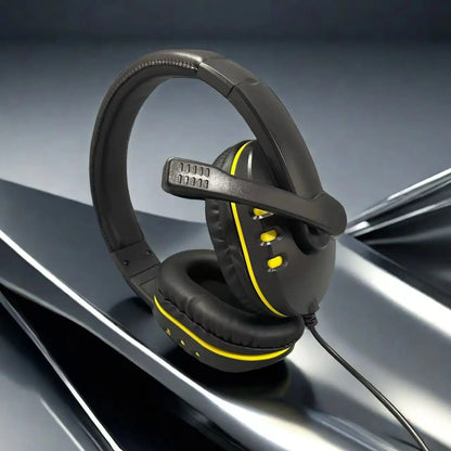 Wired over-ear gaming headphones unisex for laptops desktops gaming devices ideal for online classes meetings gaming with HD sou