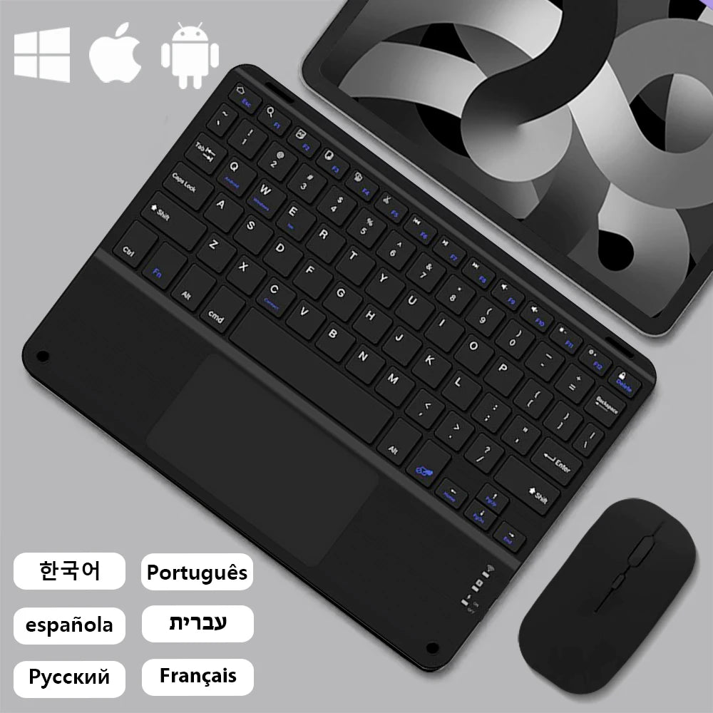 Bluetooth Wireless Keyboard Android IOS Windows Black Keyboard And Mouse Extra Long Standby Tablet Keyboard IPad Keyboard