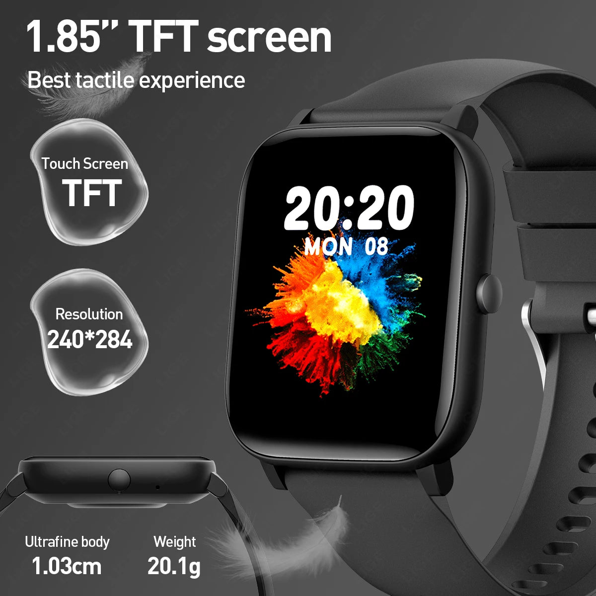 LIGE 2025 Smart Watch Men 1.85'' Screen Lady Gift Sports Fitness Watches Bluetooth Calling Digital Wristwatch For Android Phone