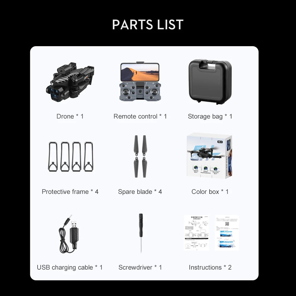 K10 MAX Drone Carbon Fibre Professional 8K HD Three Camera Obstacle Avoid Aerial Photography Optical Flow Brushless Quadrotor