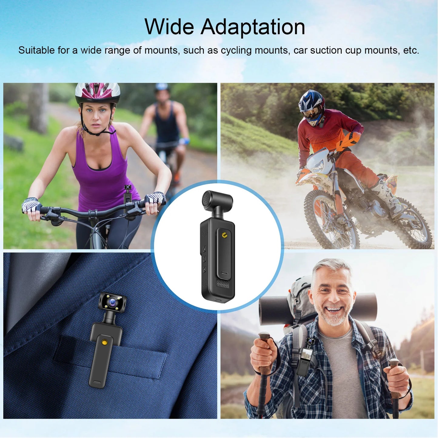Action Camera 135 Degree Wide Angle 180 Degree Rotating Lens 40MP HD 1.3 Inch Screen Handheld Sports Camera with APP for Travel