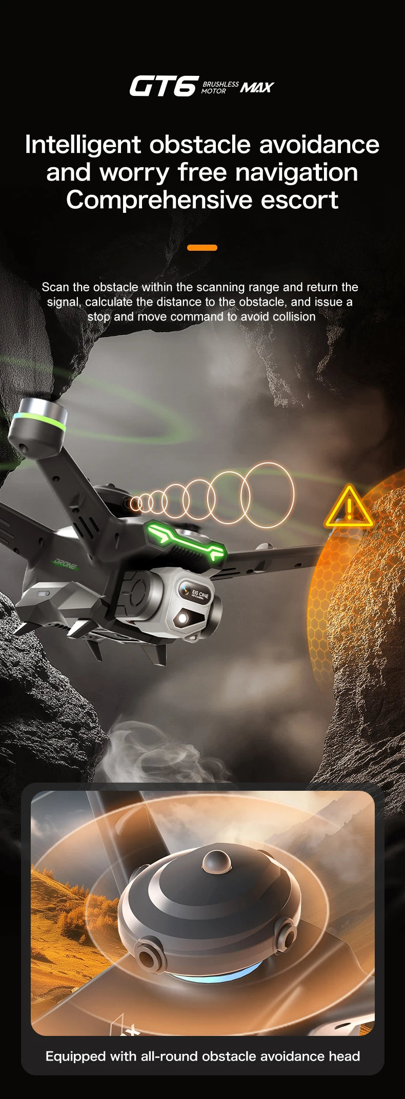 GT6 Professional Drone Long Range Flight Battery Quadcopter 4K HD Wifi Dron Aerial Photography Obstacle Avoidance Aircraft