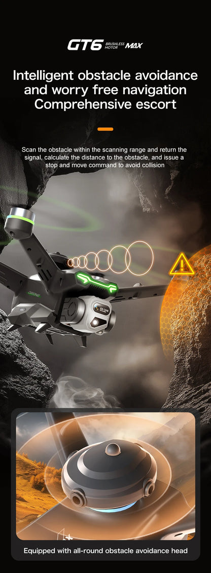 GT6 Professional Drone Long Range Flight Battery Quadcopter 4K HD Wifi Dron Aerial Photography Obstacle Avoidance Aircraft