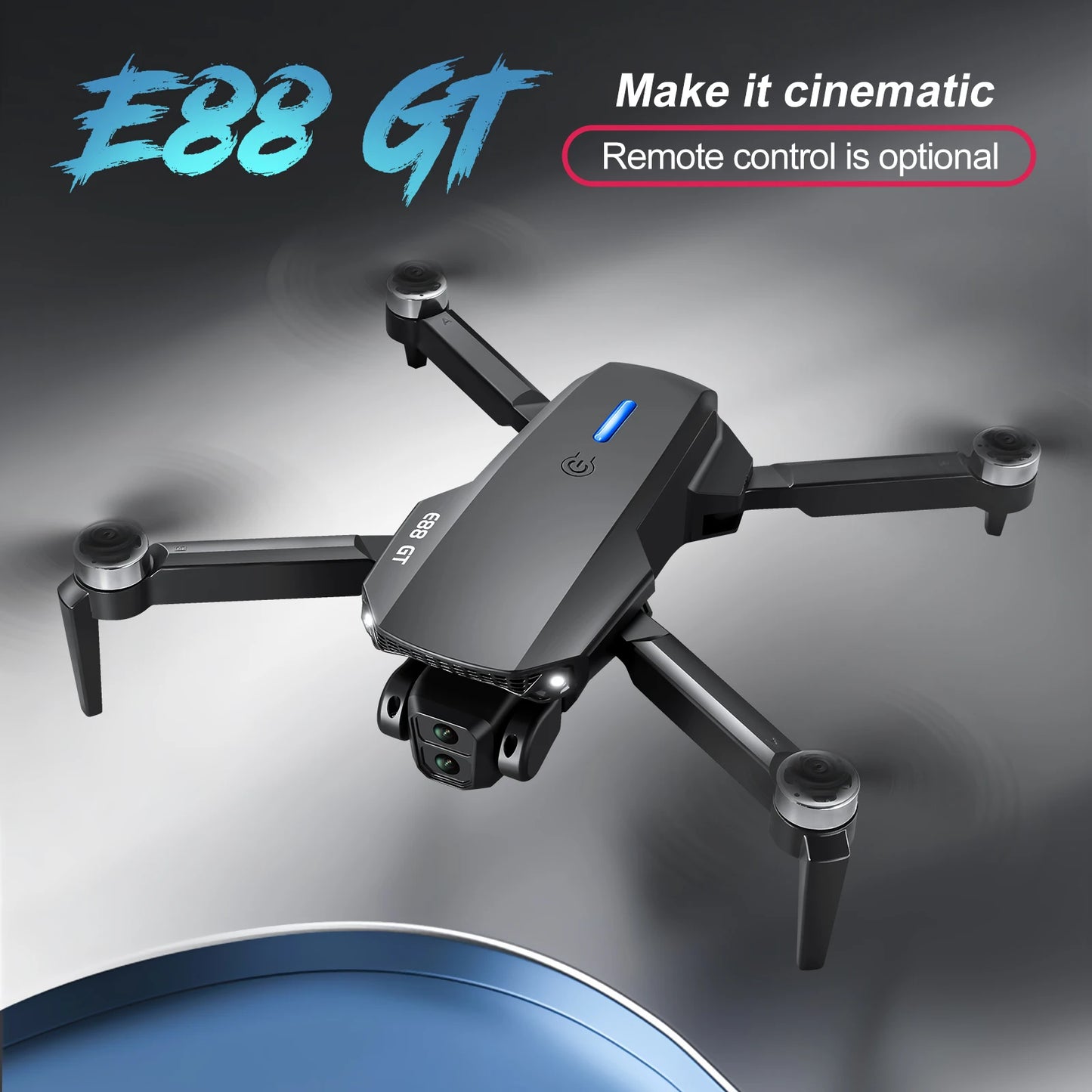New E88GT Brushless Drone Dual HD Cameras WiFi FPV Foldable Arms Night Navigation Light Remote Control RC Quadcopter Photography