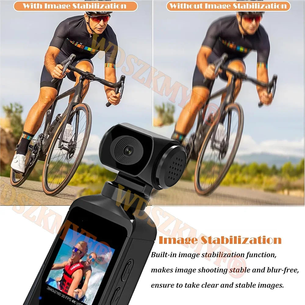 NEW 5K Outdoor Sports Camera 270°Pocket Action Body Cam Helmet Motorcycle Bike Mini Filming Video Recorder Diving Shooting