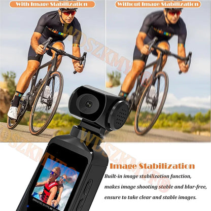 NEW 5K Outdoor Sports Camera 270°Pocket Action Body Cam Helmet Motorcycle Bike Mini Filming Video Recorder Diving Shooting