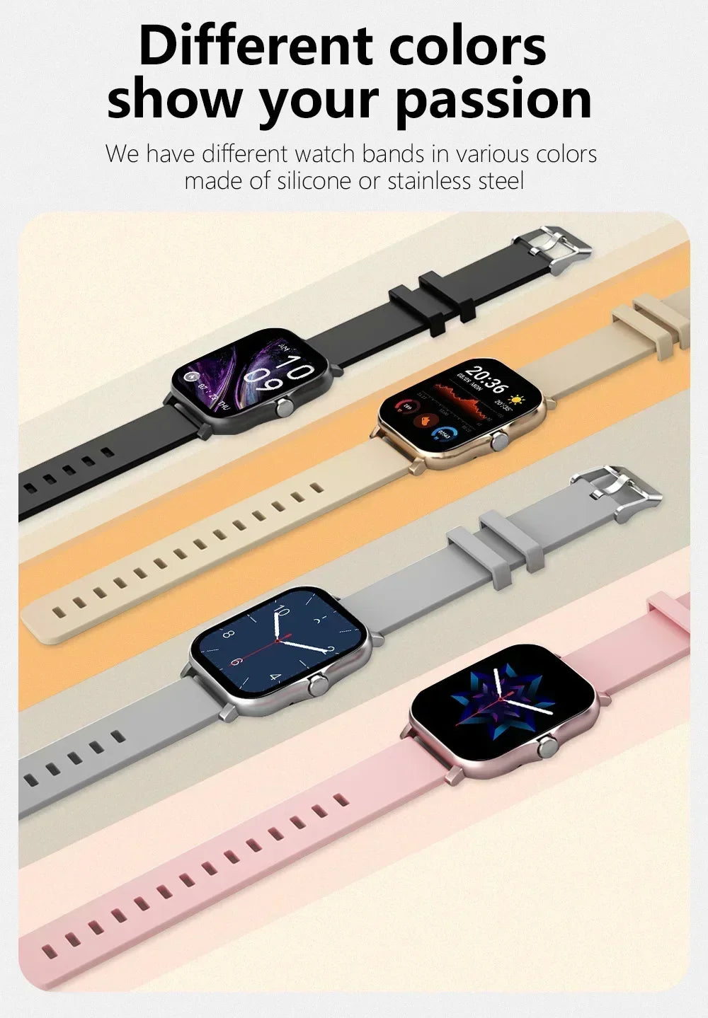 2025 Smart Fitness Watch - Wireless Calls, 50 Sports Modes, HR/SpO2 Tracking (iOS/Android)