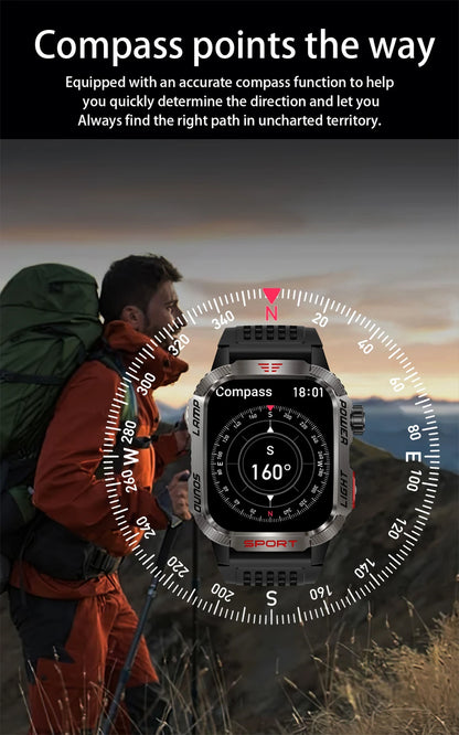 For Huawei GPS Outdoor Sport LED Light Smartwatch Men 600mAh Large Battery Cash Verification Function Bluetooth Call Smart Watch
