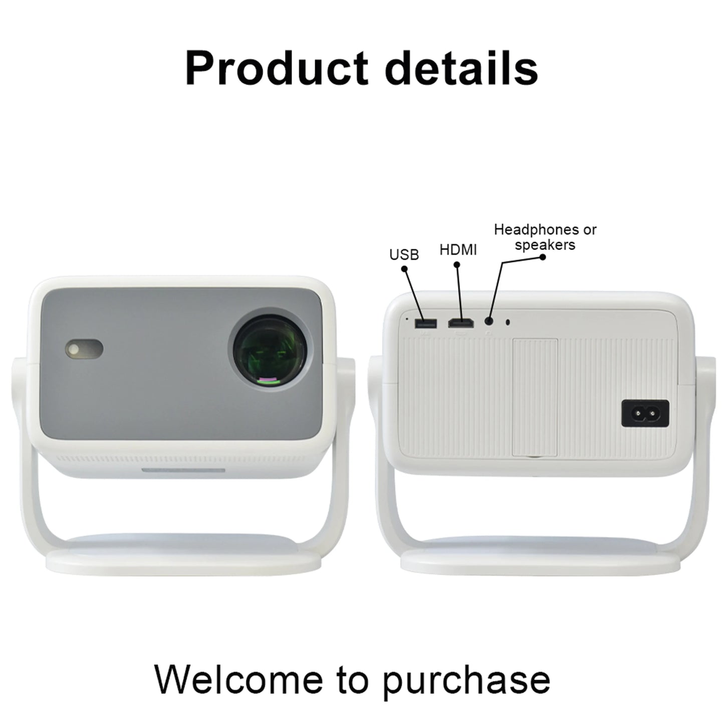 Salange 360° Projector Native 1080P 650ANSI 4K Android 11 With Auto Keystone Focus Air Mouse Wifi6 BT5.2 Portable Movie Outdoor