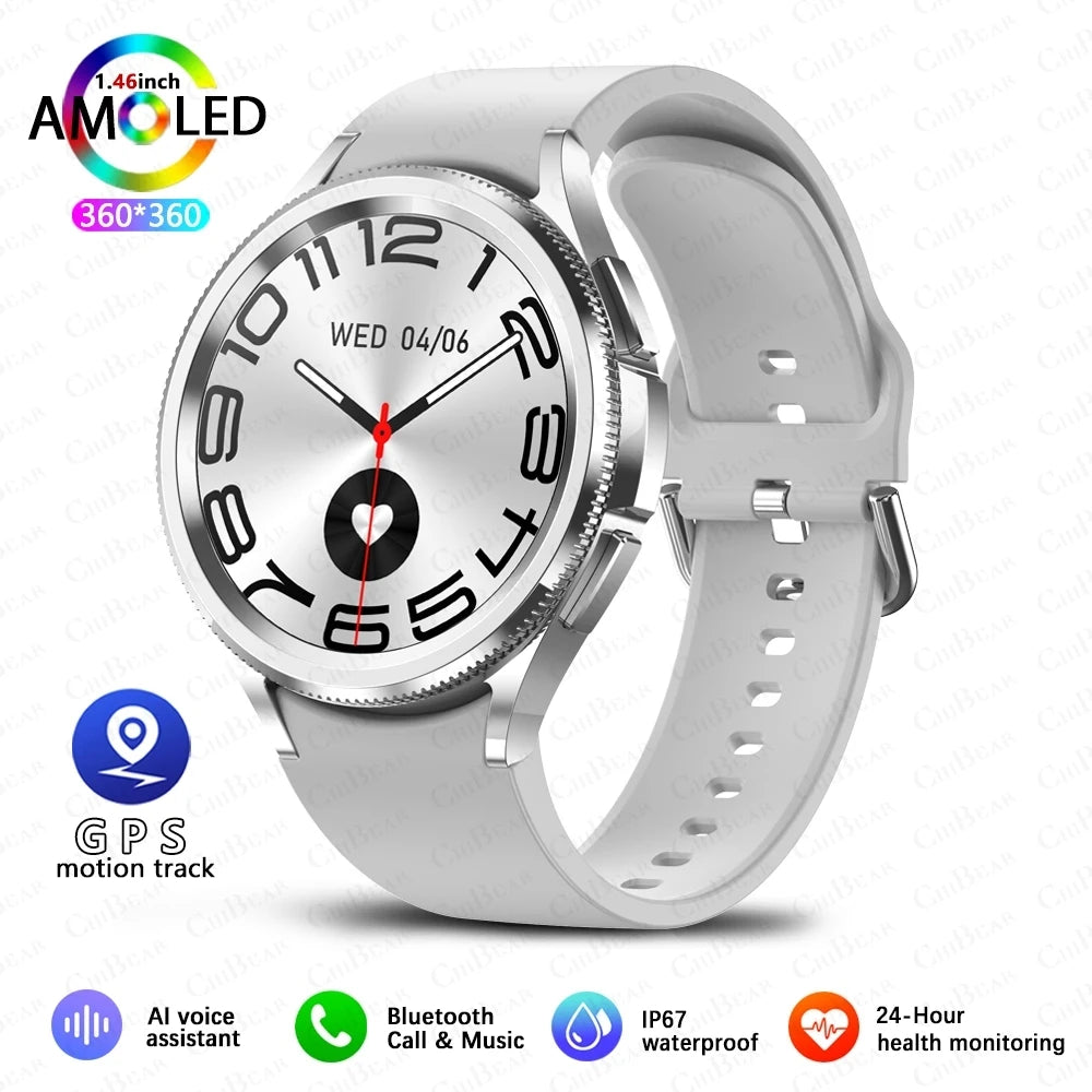 Outdoor GPS Sports Bluetooth Call Smartwatch Men's AMOLED HD Screen AI Voice Assistant 24 Hours Heart Rate Monitoring Smart Wach