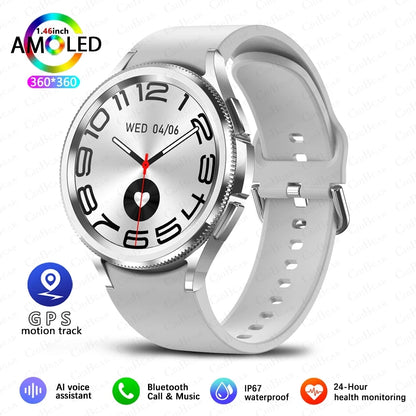 Outdoor GPS Sports Bluetooth Call Smartwatch Men's AMOLED HD Screen AI Voice Assistant 24 Hours Heart Rate Monitoring Smart Wach