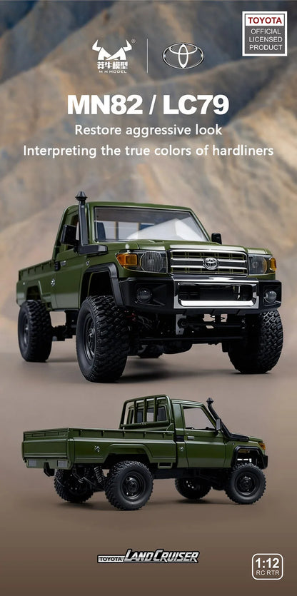 MN MODEL RC 1:12 4x4 Jungle Diving Car Climbing Off-road Wading Vehicle Rock Crawler Shovel Tool Box Truck Toy for Adult Gift