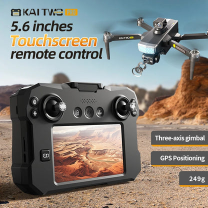 2025 KAITWO three-axis gimbal 5.6-inch touchscreen version with all-round laser obstacle avoidance, GPS optical flow positioning
