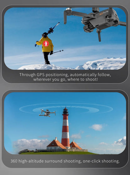 AE3 Pro Max Drone With 8K Camera 5G Wifi 3 Axis EIS GPS Long Distance 5Km Brushless Motor Foldable Quadcopter Drones AE3 pro max