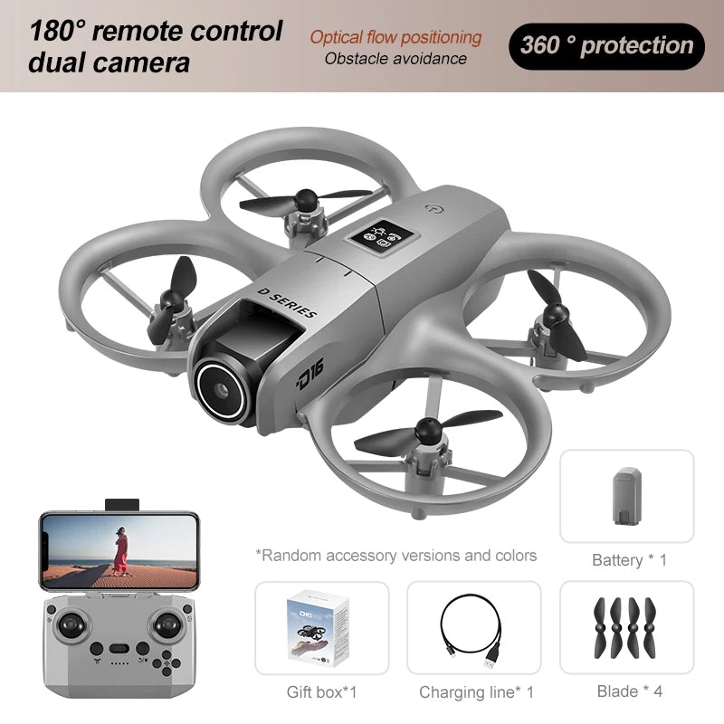 For Xiaomi D16 Mini Drone 8K HD Dual Camera Profesional 180° Electric Adjustable GPS Positioning Obstacle avoidance Bushless UA