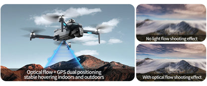 XT606 GPS Screen Control Brushless Drone 5G Optical Streaming Folding HD Dual Camera Screen Large 4.3 Inch One Key Return Flight