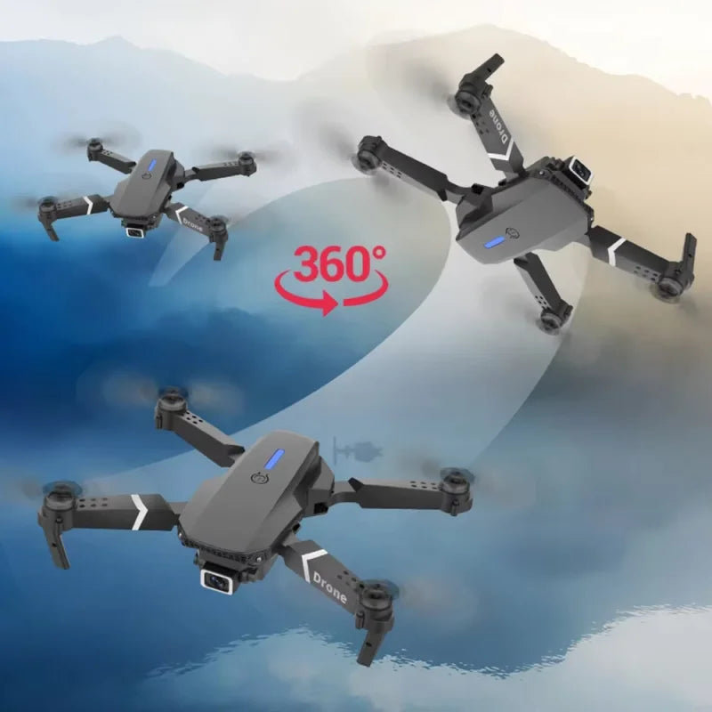 Professional Drone E88 4K Wide-Angle HD 1080P Camera WiFi FPV Height Hold Foldable RC Drone Quadrotor Helicopter Children's Toys