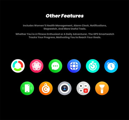 GPS Smartwatch Men 1.43" AMOLED 10ATM Waterproof Bluetooth HD Call Compass Altitude Barometer Multi Sport Mode Smart Watch