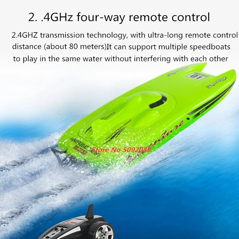 53CM Large 40KM/h High Speed Remote Control RC Racing Boat 150M 2 way Navigation Waterproof Dual Body Electric RC Speedboat Toy