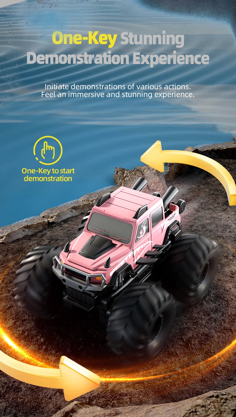 KBDFA Q215 Amphibious RC Car 2.4G 4WD Remote Control Truck Climbing Off Road Waterproof Armored Vehicles Kid Toys Gift