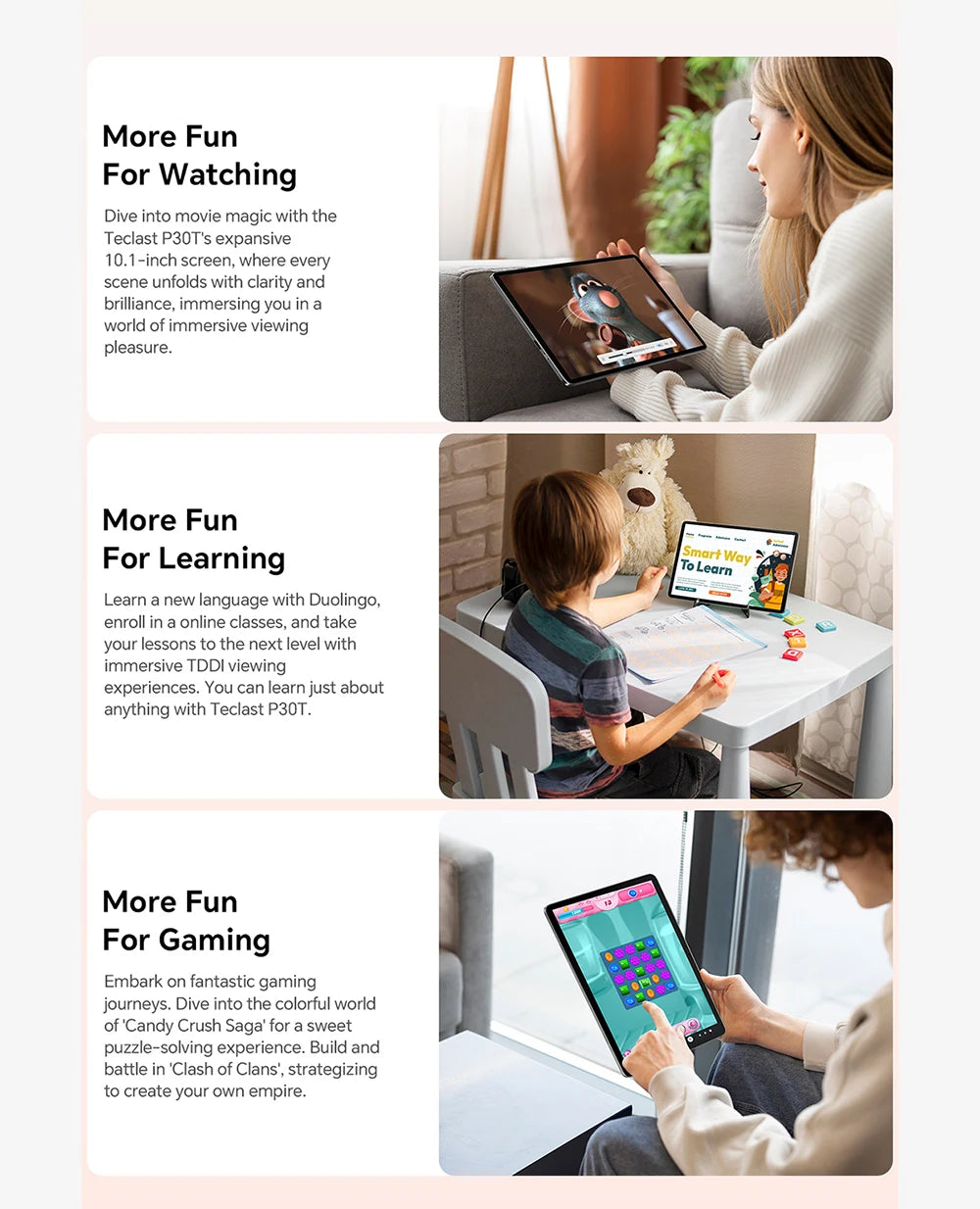 Teclast P30T Android 14 Tablet, 10.1 Inch 1280X800, 10Gb Ram (4Gb+6Gb Expansion), 128Gb Rom(Support Tf 1Tb)