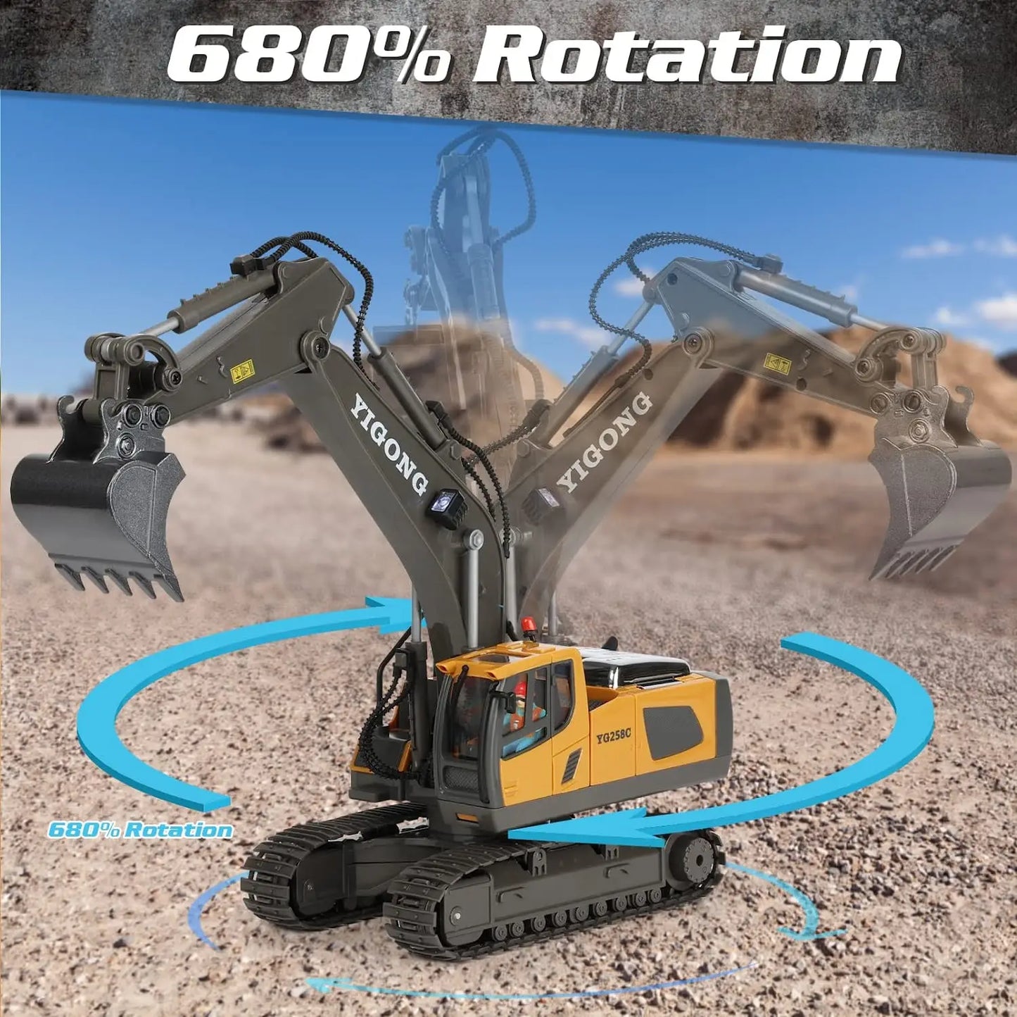 RC Excavator 1:20 Remote Control Truck 2.4G RC Crawler Engineering Vehicle Truck Radio Control Children's Day Christmas Gifts