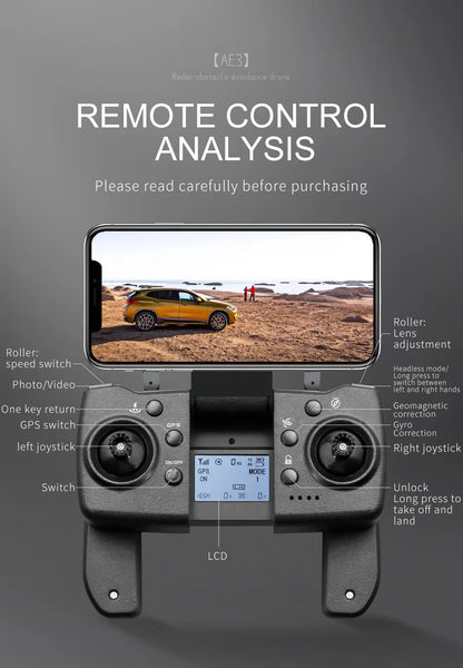 AE3 Pro Max Drone With 8K Camera 5G Wifi 3 Axis EIS GPS Long Distance 5Km Brushless Motor Foldable Quadcopter Drones AE3 pro max