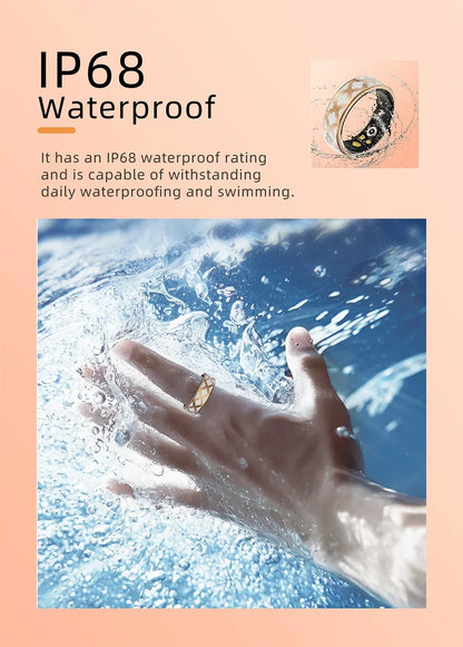 Smart Ring with Charging Box for Heart Rate Blood Oxygen Sleep Monitoring Multi Sport Tacking Modes IP68 Waterproof Smart Rings