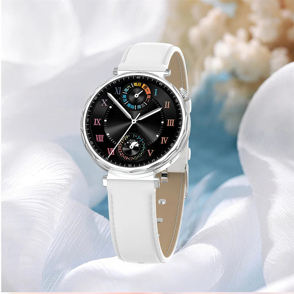 2025 New Fashion Bluetooth Call Smart Watch Women AMOLED HD Screen Health Monitoring 100+ Sports Mode Smartwatches IOS