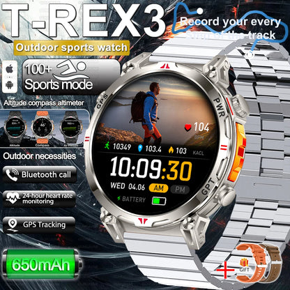 2025 Best seller Military AMOLED HD SmartWatch GPS Compass 10ATM Waterproof Tactics 170+Sport BT call SmartWatch 650Mah Battery