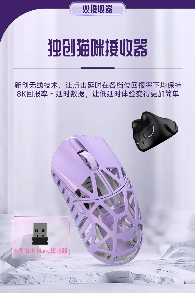 Wlmouse Mini Pro Mouse Beast X Mini Pro Mouse Magnesium Alloy Mouse Cute Lightweight Wireless Game Mouse (No holes)