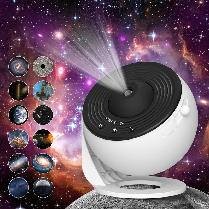 Galaxy Projector for Bedroom HD Image Star Projector Galaxy Light Adjustable Knob 13 Film Discs Planetarium Projector for Kids