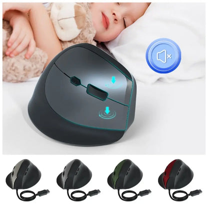 2.4G Vertical Mouse 6 Mute Buttons 800/1200/1600DPI Ergonomic Optical Mouse Comfortable Keysensitive Gaming Mice Office