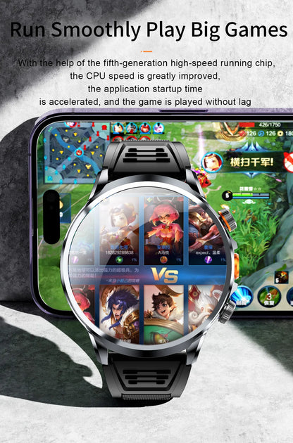 2024 H18 Smart Watch 1.85'' Large Screen HD Display 5G SIM Card WIFI Video Call Side Camera Fitness Tracker Pedometer for Men