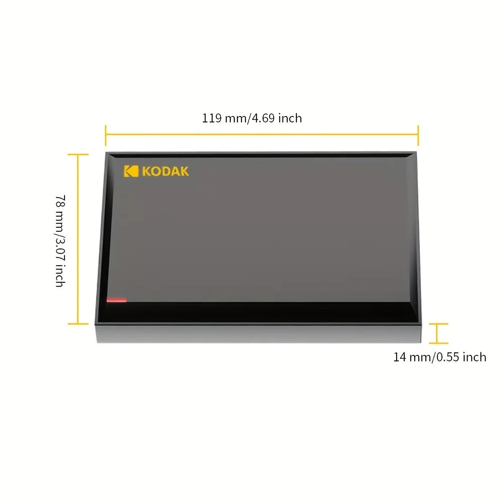 Kodak portable external hard drive PHDD, supports USB 3.0, 500GB/1TB/2TB capacity optional