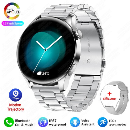 2025 New Watch 3 Smart Watch Men 1.53 Inch HD Screen GPS Fitness tracker Bluetooth Call Health IP67 Waterproof Smartwatch Man