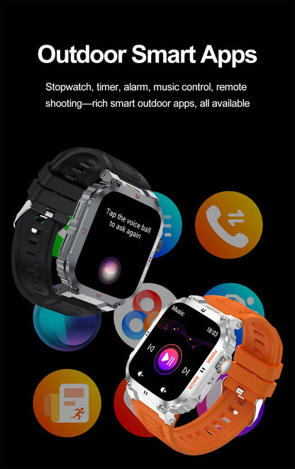 Men's Outdoor Sports Bluetooth Call Smart Watch 1.91 Inch Full Screen Touch Flashlight 110+ Sport Mode Smartwatch 2025 New