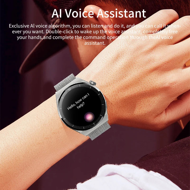 LIGE NFC Smart Watch Men AMOLED HD Screen Wireless Charging Heart Rate Bluetooth Voice Assistant Sports Watches Men Smartwatch