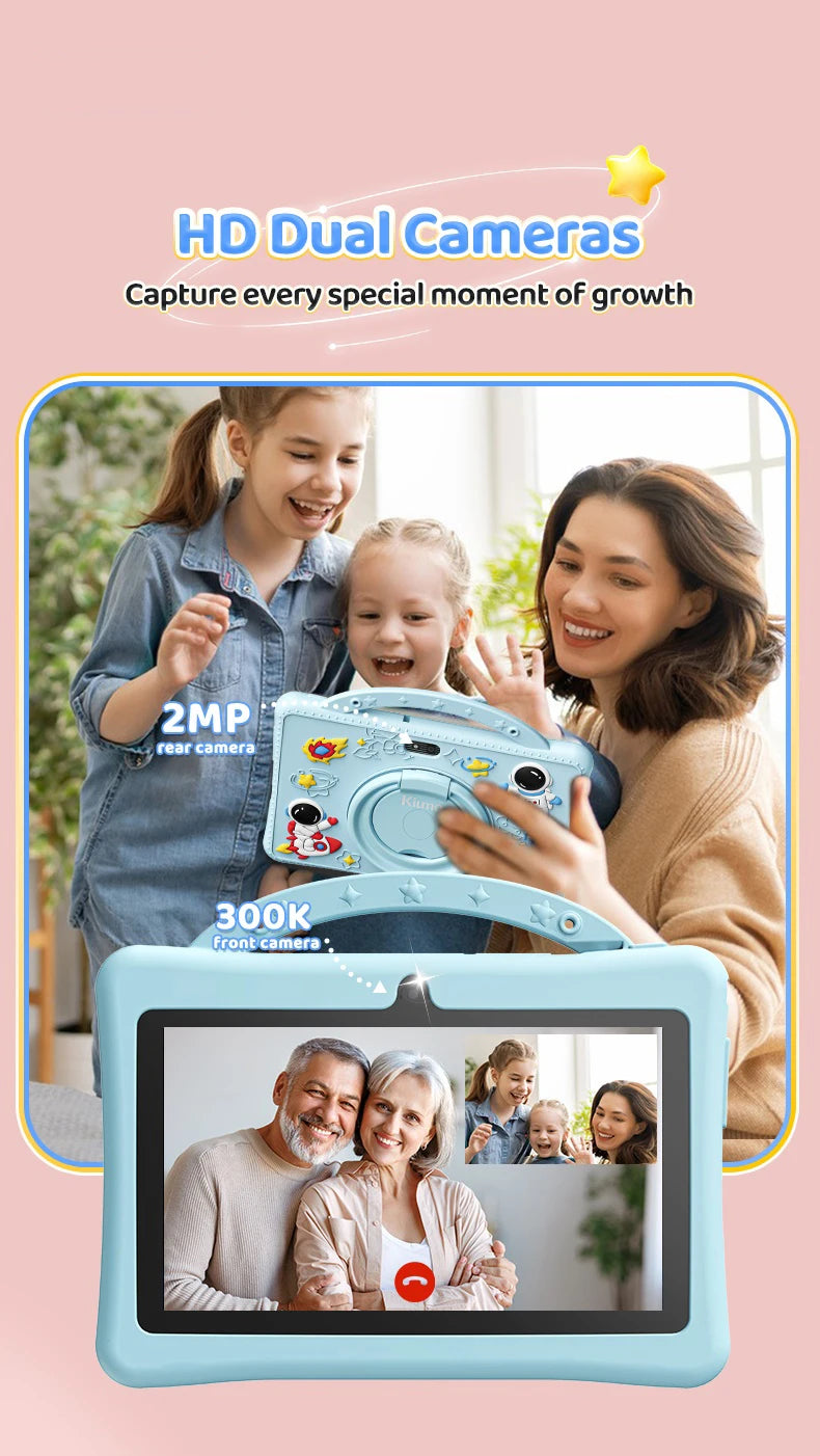 2025 New Kid's Tablet Android 14 7.1 HD Screen 1280*600 IPS 4GB+128GB Memory 3200mAh GPS Satellite Positioning Tablet Boys Girls