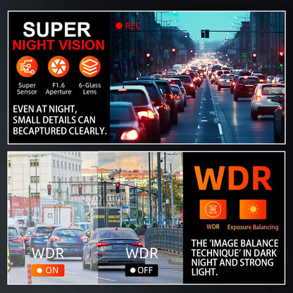 Dash Cam 4K WIFi GPS Front and Rear Night Vision Video Recorder HD 1080P Camera Auto System for car  Bicycles motorcycl summer