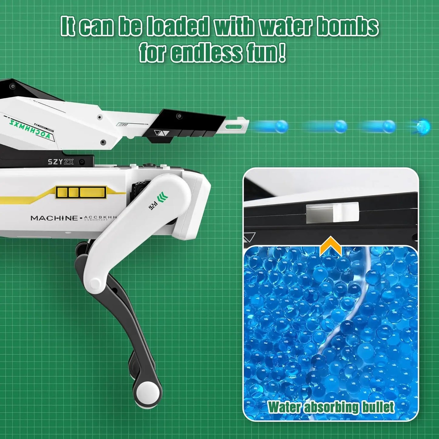 RC Mechanical Dog Multifunction Electric Intelligent Robot Dog with Turret Educational Toy Bionic Smart Robot Toy Gift ﻿