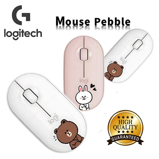 Logitech M350 Bear&Rabbit Wireless Mouse Cute Design Multiple Color Options Ergonomic Design Reduces Hand Fatigue