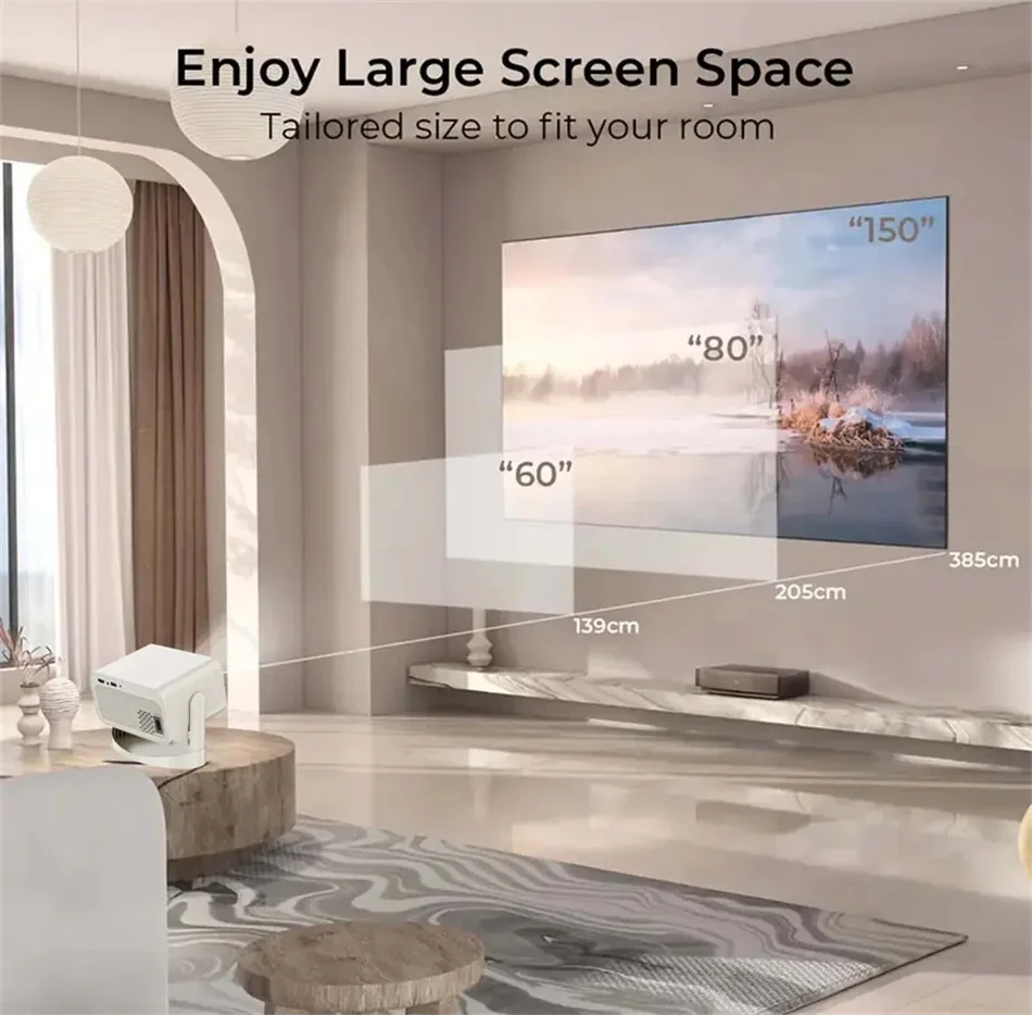 2025 Hot Projector 650 ANSI Android 13 Portable 4K Native Wifi 6 Bluetooth 5.2 1080P Auto Keystone Correction Home Projectors