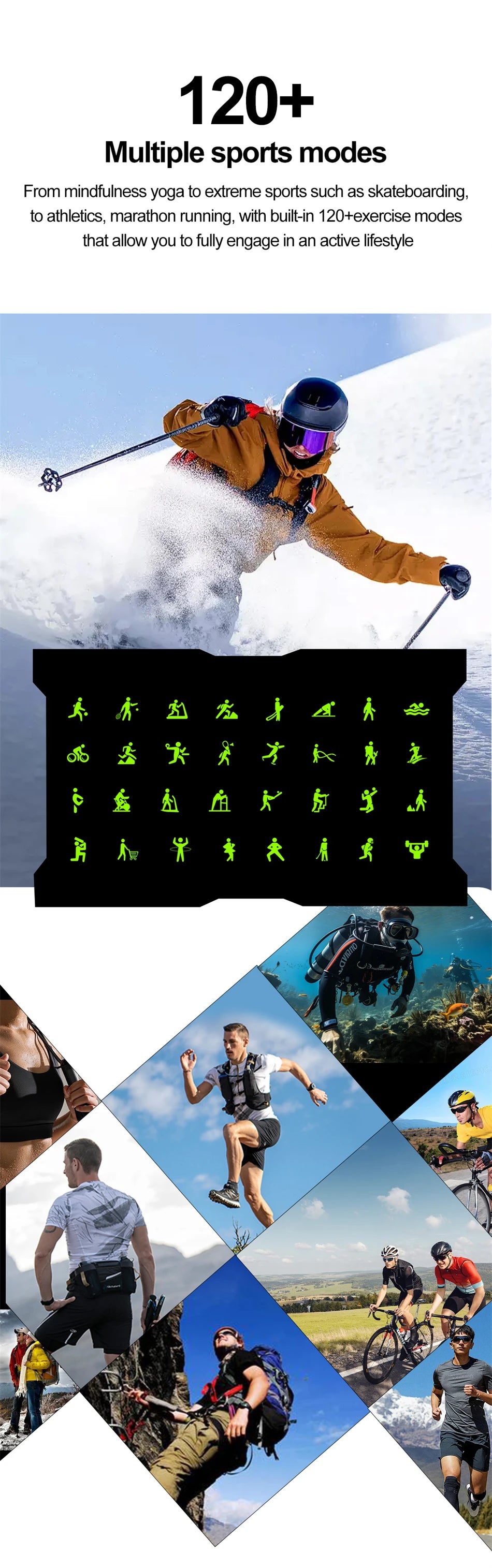 For Xiaomi New Smart Watch Men With LED Lights Outdoor GPS Motion Track Compass Waterproof Sports Watch Bluetooth Call 2024 New