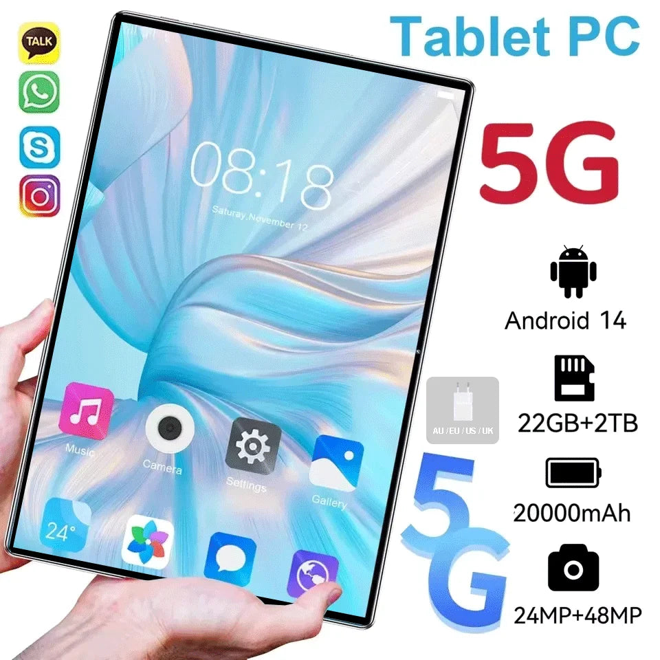 2025 New Original Global Edition Tablet Android 14 Pad 15 Pro 22GB+2TB Snapdragon 870 Tablet 5G Dual SlM Card WIFI HD 4K Mi Tab